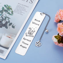 Load image into Gallery viewer, Gift for Women, Bookmark for Book Lover Bookish Bookworm Nerd, Book Markers for Women Her Girl, Spicy Reader Book Club Christmas Stocking Stuffer Birthday Day Gift, Funny Bookmark with Chain
