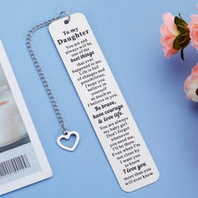 Load image into Gallery viewer, Daughter Gift from Mom Dad Christmas Stocking Stuffers for Teen Girls Inspirational Bookmark for Daughter in Law to My Daughter Bookmark Birthday Christmas Presents for Stepdaughter
