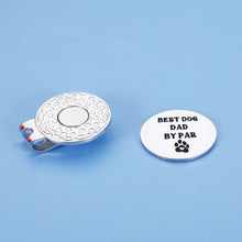 Load image into Gallery viewer, Dog Dad Gift Best Dog Dad by Par Golf Ball Marker for Men with Magnetic Hat Clip Stocking Stuffers for Christmas Birthday Gifts for Dog Lover Golf Accessories Gift for Dog Dad Funny Golf Lover Gift