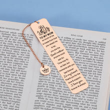 Load image into Gallery viewer, Gift for Mom Rose Gold Bookmark for Women Mothers Day Gift from Son Daughter Birthday Valentines Christmas Stocking Gifts for Mother Mommy Grandma from Teens Kids I Love You Mom Book Lovers Gift