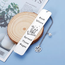Load image into Gallery viewer, Gift for Women, Bookmark for Book Lover Bookish Bookworm Nerd, Book Markers for Women Her Girl, Spicy Reader Book Club Christmas Stocking Stuffer Birthday Day Gift, Funny Bookmark with Chain
