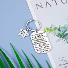 Load image into Gallery viewer, Boss Day Gifts for Women Men Appreciation Keychain Gifts for Bosses Mentor Leader Supervisor Office Leaving Birthday Christmas Going Away Thank You Retirement Gifts for Boss Lady Coworker Friend