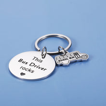 Load image into Gallery viewer, School Bus Driver Gift Keychain Appreciation Gift for Men Thank You Gifts Bus Key Chain for Keeping Me Safe Birthday Retirement Going Away Gifts for Him Bus Driver