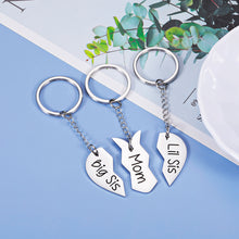 Load image into Gallery viewer, Mom Birthday Gift from Daughter - 3PCS Stainless Steel Mother Big Sis Little Sis Keychain Gifts Set for Mother's Day Christmas Mother Daughters Matching Heart Pendant Jewelry Set