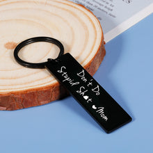 Load image into Gallery viewer, Don't Do Stupid Keychain Love Mom Funny Stocking Stuffers for Men Kids Women Teens Christmas Birthday Gifts for Son Daughter from Mom Gag Gifts for Teenager Boys Girls Graduation Valentine Humor Gift