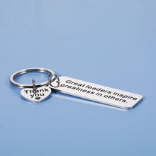 Load image into Gallery viewer, Thank You Gifts for Leaders Boss Women Men Keychain for Christmas Birthday Gift for Leader Supervisor PM Mentor Retirement Farewell Jewelry Coworker Present Great Leaders Inspire Greatness in Others
