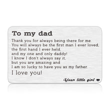 Load image into Gallery viewer, Dad Birthday Christmas Gifts from Daughter to Daddy Stepdad Wallet Insert Card Fathers Day Valentine Gifts for New Dad to be Husband from Kids Wife Father of The Bride Wedding Gifts Men Him
