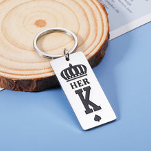Load image into Gallery viewer, Couples Gifts King and Queen Valentines Day Gifts for Him Her His and Hers Matching Keychain Gifts for Boyfriend and Girlfriend Husband Anniversary Birthday Gifts Wedding Engagement Gifts Fiance Groom