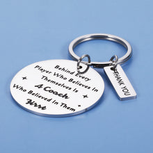 Load image into Gallery viewer, Coach Thank You Basketball Coach Gift Appreciation Keychain for Hockey Baseball Soccer Coach Teacher Celebration Match Cheer Keyring for Softball Swimming Coach Going Away Retirement Christmas