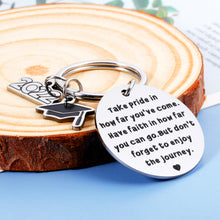 Load image into Gallery viewer, Christmas Gifts for Women Men Boy Girl Son Daughter Senior Grad PHD Master Graduates Inspirational Keychain for Middle High School College Student Graduation Back to School for Him Her from Dad Mom