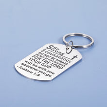 Load image into Gallery viewer, Inspirational Christian Gifts for Women Men Bible Verse Keychain Be Strong and Courageous Religious Gifts Confirmation Gifts for Boys Girls Christmas Birthday Graduation Gifts Encouragement Communion