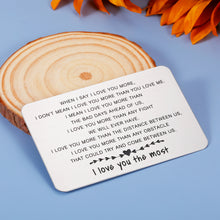 Load image into Gallery viewer, Sentimental Wallet Card Insert Gifts for Him Boyfriend Husband Gifts for Christmas Birthday from Girlfriend Wife Mini Love Note Valentine Anniversary Wedding Gifts For Groom Bride Him Her Men Women