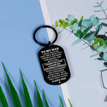 Load image into Gallery viewer, Valentine Day for Him Men Husband to My Man Keychain I Love You Gife for Him Hubby Boyfriend Anniversary Birthday Christmas Fiance Groom Wedding Couple from Girlfriend Wife Romantice Gifts for Men