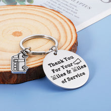 Load image into Gallery viewer, School Bus Driver Appreciation Gifts Keychain for Men Him Thanksgiving Day Christmas Birthday Retirement Going Away Gifts School Bus Keychain Charm Thank you for your miles and miles of service