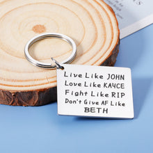 Load image into Gallery viewer, Yellowstone Keychain for Women Men Yellowstone TV Show Merchandise for Fans Lovers Best Friend BFF Gifts Funny Birthday Valentines Day Christmas Novelty Jewelry Gifts for Son Daughter Live Like John