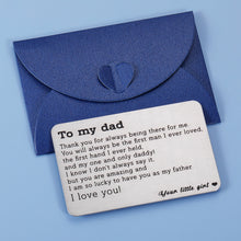 Load image into Gallery viewer, Dad Birthday Christmas Gifts from Daughter to Daddy Stepdad Wallet Insert Card Fathers Day Valentine Gifts for New Dad to be Husband from Kids Wife Father of The Bride Wedding Gifts Men Him
