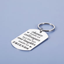 Load image into Gallery viewer, Coworker BFF Keychain Gift for Work Bestie Friend Birthday Christmas Going Away Leaving Retirement Promotion Gifts for Colleagues Boss Farewell Thank You Appreciation Gifts for Coworkers Women Men