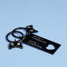 Load image into Gallery viewer, 1 Year Anniversary GIFS for Boyfriend Girlfriend Couple Him Her Women Men 1st Wedding Anniversary Keychain Gift for Husband Wife Fiance Fiancee Gamer Level 1 Completed Matching Keychain Double Sided