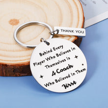 Load image into Gallery viewer, Coach Thank You Basketball Coach Gift Appreciation Keychain for Hockey Baseball Soccer Coach Teacher Celebration Match Cheer Keyring for Softball Swimming Coach Going Away Retirement Christmas