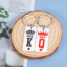 Load image into Gallery viewer, Couples Gifts King and Queen Valentines Day Gifts for Him Her His and Hers Matching Keychain Gifts for Boyfriend and Girlfriend Husband Anniversary Birthday Gifts Wedding Engagement Gifts Fiance Groom
