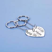 Load image into Gallery viewer, Mom Birthday Gift from Daughter - 3PCS Stainless Steel Mother Big Sis Little Sis Keychain Gifts Set for Mother's Day Christmas Mother Daughters Matching Heart Pendant Jewelry Set