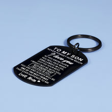 Load image into Gallery viewer, Birthday Christmas Gifts for Son from Mom To My Son Inspirational Keychain Valentine's Day Graduation Anniversary Back To School Gifts for Boys Stepson Son in Law Him Men Stocking Stuffer