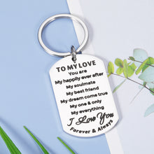 Load image into Gallery viewer, Anniversary Valentine Wedding Keychain Gifts for Love Husband Wife Fiance Fiancee Groom Bride Boyfriend Girlfriend Soulmate Men Women Birthday Christmas Present for Her Him