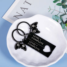 Load image into Gallery viewer, 1 Year Anniversary GIFS for Boyfriend Girlfriend Couple Him Her Women Men 1st Wedding Anniversary Keychain Gift for Husband Wife Fiance Fiancee Gamer Level 1 Completed Matching Keychain Double Sided