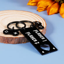 Load image into Gallery viewer, Couples Keychains Gifts for Boyfriend Funny Matching Player 1 Player 2 Birthday Anniversary Valentine Gift for Gamer Husband from Wife Best Friend Christmas Keyring for Men Women Stocking Stuffer
