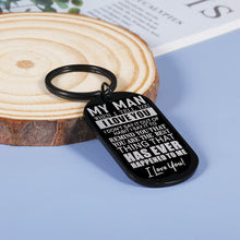 Load image into Gallery viewer, Valentines Day Gifts for Boyfriend Husband from Girlfriend Wife My Man Couples Keychain Anniversary Birthday Gifts for Him Fiance Groom Engagement Wedding Christmas Present from Bride Key Ring
