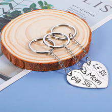 Load image into Gallery viewer, Mom Birthday Gift from Daughter - 3PCS Stainless Steel Mother Big Sis Little Sis Keychain Gifts Set for Mother's Day Christmas Mother Daughters Matching Heart Pendant Jewelry Set