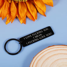 Load image into Gallery viewer, Anniversary Gift Funny Couple Keychain for Husband Boyfriend Valentine's Day Birthday from Wife Girlfriend Him Her I Love You Key Ring Wedding Engagement for Fiance His Teen Partner
