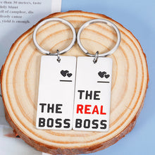 Load image into Gallery viewer, Funny Valentines Day Gifts for Couples the Boss the Real Boss Matching Keychain Wedding Anniversary Birthday Gifts for Husband Wife Couple Boyfriend Newlywed Engagement Bridal Shower Gifts Bride to b