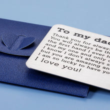 Load image into Gallery viewer, Dad Birthday Christmas Gifts from Daughter to Daddy Stepdad Wallet Insert Card Fathers Day Valentine Gifts for New Dad to be Husband from Kids Wife Father of The Bride Wedding Gifts Men Him