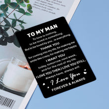 Load image into Gallery viewer, Wallet Insert Card Men Birthday Gifts for Boyfriend from Girlfriend Anniversary Valentines Christmas Husband Fathers Day Wedding Gifts from Wife Romantic I Love You Gifts for Him Fiance