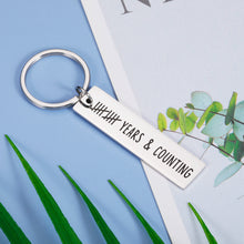 Load image into Gallery viewer, 10 Year Anniversar Gifts for Husband Wife 10th Wedding Anniversary Keychain for Him Her Couple Men Women Tin Aluminum Anniversary GIF 10 Year Marriage Gift for Friends Mom Dad Parent Daughter Son Brand: GGOJAGST