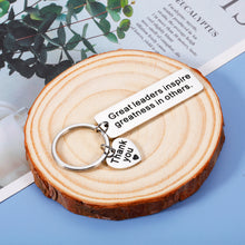 Load image into Gallery viewer, Thank You Gifts for Leaders Boss Women Men Keychain for Christmas Birthday Gift for Leader Supervisor PM Mentor Retirement Farewell Jewelry Coworker Present Great Leaders Inspire Greatness in Others