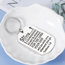 Load image into Gallery viewer, Inspirational Christian Gifts for Women Men Bible Verse Keychain Be Strong and Courageous Religious Gifts Confirmation Gifts for Boys Girls Christmas Birthday Graduation Gifts Encouragement Communion
