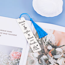 Load image into Gallery viewer, Coffee & Books Bookmark with Tassels Bookmarks for Book Lovers Best Friend Christmas Birthday Valentines Day Gifts for Women Men Her Him Boy Girl Teacher Son Daughter Boss Coworker Stocking Stuffer