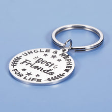Load image into Gallery viewer, Uncle Fathers Day Keychain Gifts from Nephew for Uncle Birthday Valentines Day Gifts Uncle and Nephew Best Friends for Life Keychain Thanksgiving Christmas Gifts Best Uncle Gifts for Men from Kids