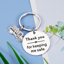 Load image into Gallery viewer, School Bus Driver Gift Keychain Appreciation Gift for Men Thank You Gifts Bus Key Chain for Keeping Me Safe Birthday Retirement Going Away Gifts for Him Bus Driver