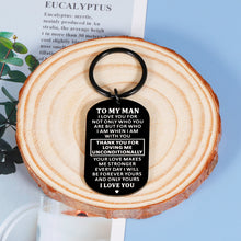 Load image into Gallery viewer, Valentine Day for Him Men Husband to My Man Keychain I Love You Gife for Him Hubby Boyfriend Anniversary Birthday Christmas Fiance Groom Wedding Couple from Girlfriend Wife Romantice Gifts for Men