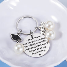 Load image into Gallery viewer, Christmas Gifts for Women Men Boy Girl Son Daughter Senior Grad PHD Master Graduates Inspirational Keychain for Middle High School College Student Graduation Back to School for Him Her from Dad Mom