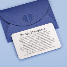 Load image into Gallery viewer, Daughter Gift Wallet Card from Mom Dad, Daughter Wedding Card Gifts from Mother Father College Graduation Birthday Christmas Mother's Day Valentine's Day Gifts for Daughter