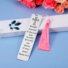 Load image into Gallery viewer, Baptism Gifts for Women Men Bible Verse Bookmark Inspirational Christian Gifts for Goddaughter Godson Godchild Adult First Communion Christening Catholic Gifts Religious Gifts for Friends Sister