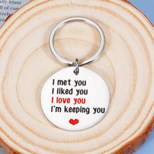 Load image into Gallery viewer, Valentines Day Gifts for Him Her Keychain for Boyfriend Husband from Wife Girlfriend Birthday Anniversary I Love You Gifts Wedding Engagement Gifts for Groom Bride Fiance Fiancee Men Women