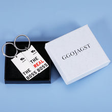 Load image into Gallery viewer, Funny Valentines Day Gifts for Couples the Boss the Real Boss Matching Keychain Wedding Anniversary Birthday Gifts for Husband Wife Couple Boyfriend Newlywed Engagement Bridal Shower Gifts Bride to b