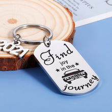 Load image into Gallery viewer, Camping Keychain Gifts for RV Campers Travel Trailer Find Joy in the Journey 2021 Enjoy Retirement Keyring Gifts for Boss Coworker Vacation Road Trip Camp Lovers Gift Camping Party Favors Accessories