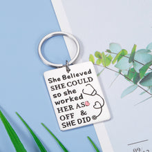 Load image into Gallery viewer, Nurse Keychain Gifts for RN Nurses Practitioner Nursing School Student Pendant Appreciation Graduation Birthday Christmas Nurse's Day Gifts Women She Believed She Could Key Ring Inspirational