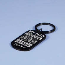 Load image into Gallery viewer, Valentines Day Gifts for Boyfriend Husband from Girlfriend Wife My Man Couples Keychain Anniversary Birthday Gifts for Him Fiance Groom Engagement Wedding Christmas Present from Bride Key Ring